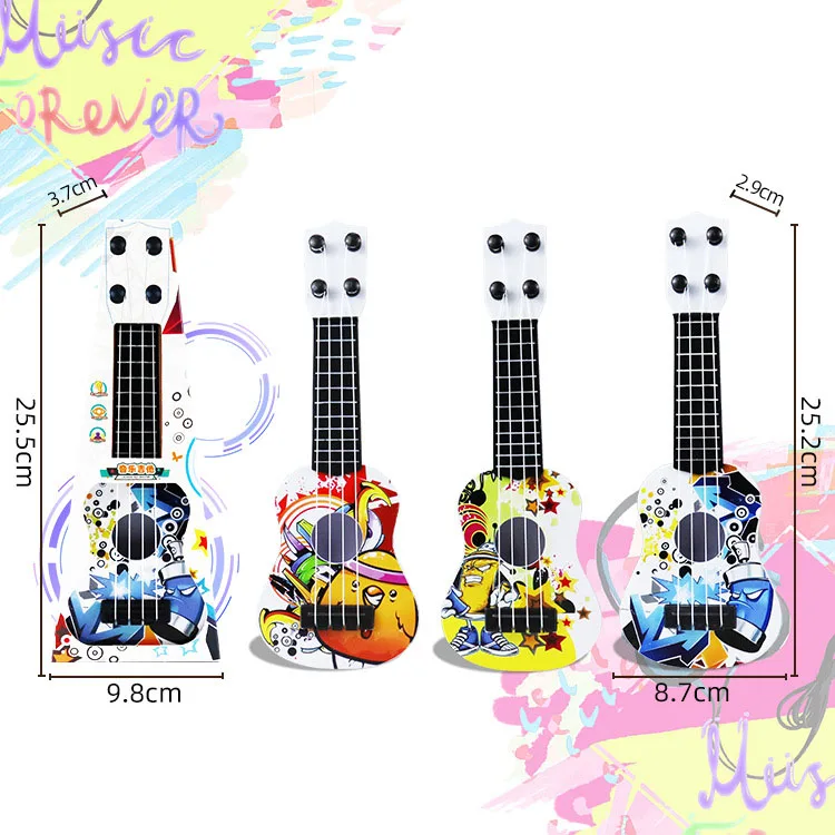 Children Simulation Guitar Mini 4 Strings Ukulele Musical Instruments Toy Kids Guitar Beginners Baby Early Education Toy Gift 5