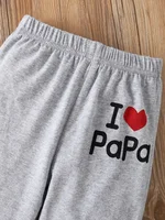Baby set 0-2 years old toddler learn to walk "I love Daddy" English printed hooded jumper and sweatpants Spring and Autumn 6