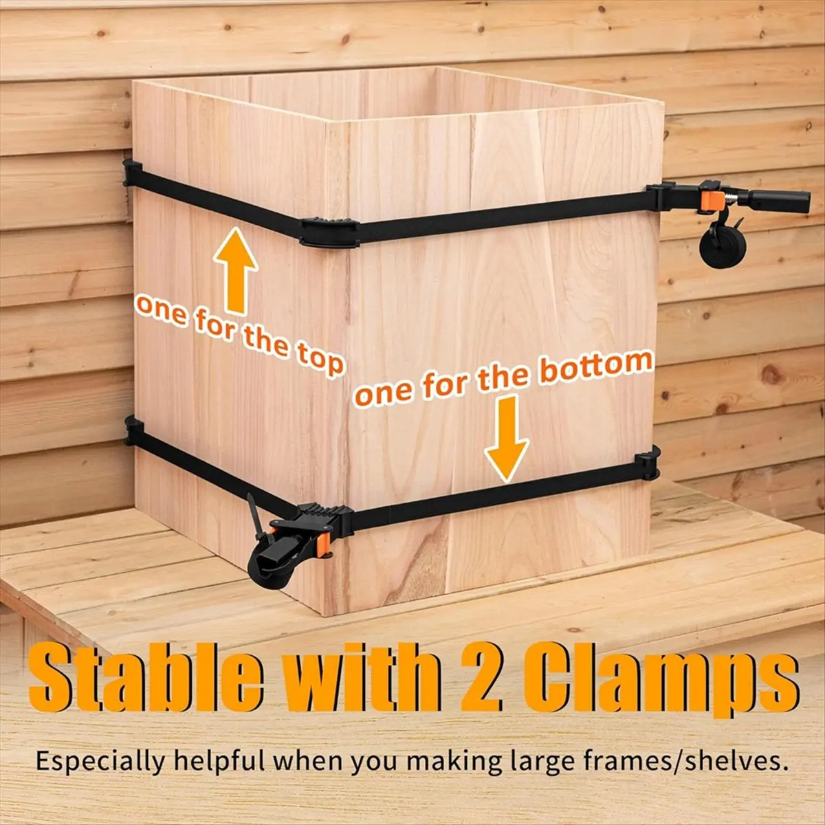 T28C 목공용 스트랩 클램프 2팩, 퀵 릴리스 밴드 클램프, 벨트 클램프, 조정 가능한 액자 클램프 도구
