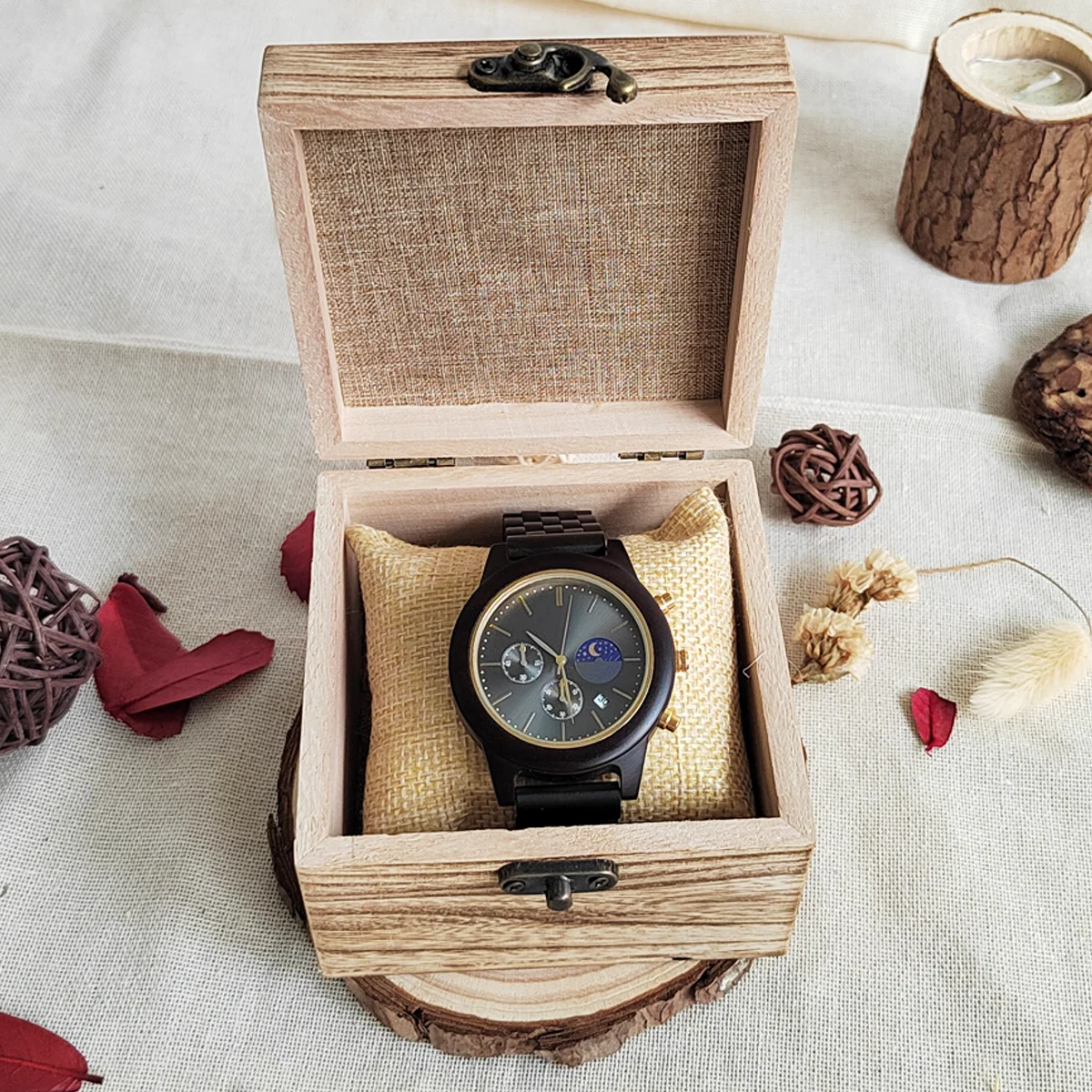 

Men Wood Watch Strap Fashion Quartz Wristwatches Timepieces Chronograph Wooden Products Wrist Watches for Men Gifts reloj hombre