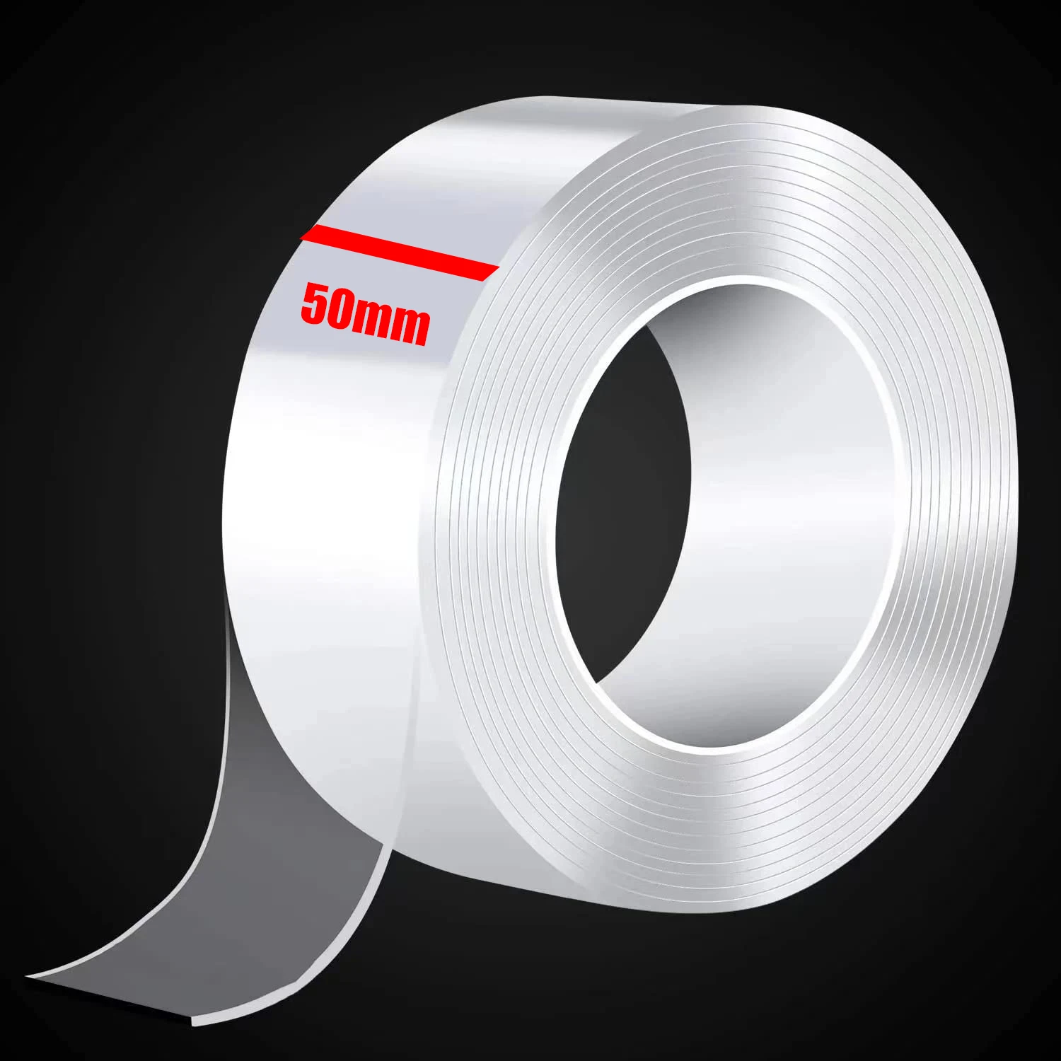 50mm Width Double-sided Adhesive Nano Tape 1-5M Reusable No Trace Waterproof Ultra-strong Wall Tape Strip Clear Mounting 2030