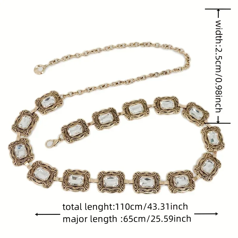 Cintura A Catena Donna Stile Western Bohémien - Regolabile In Argento E