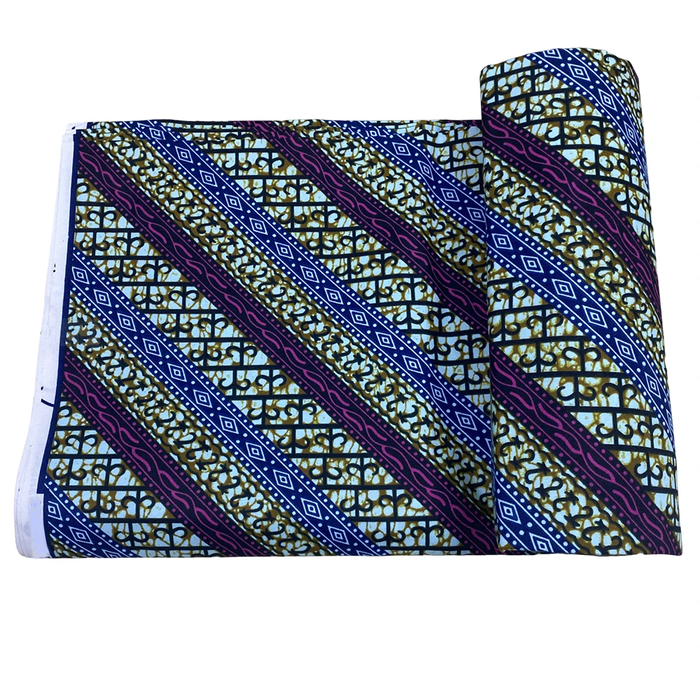 Premium Polyester Fashion African Batik Fabric High Quality Batik Printed Ankara Fabric 6 Yards Womens Sewing