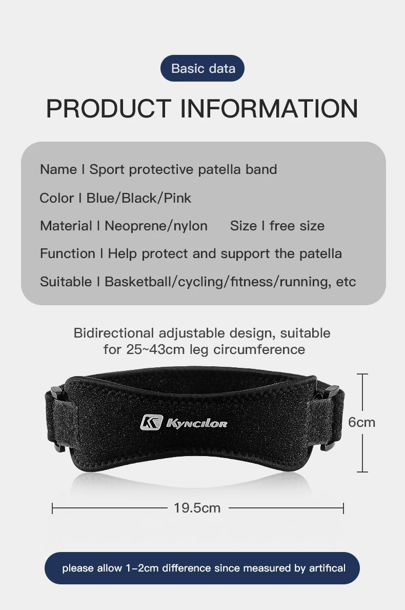 Sports Two-Way Compression Adjustment Patella With Eva Shock Absorption Cycling Running Basketball Meniscus Protection Knee Pads