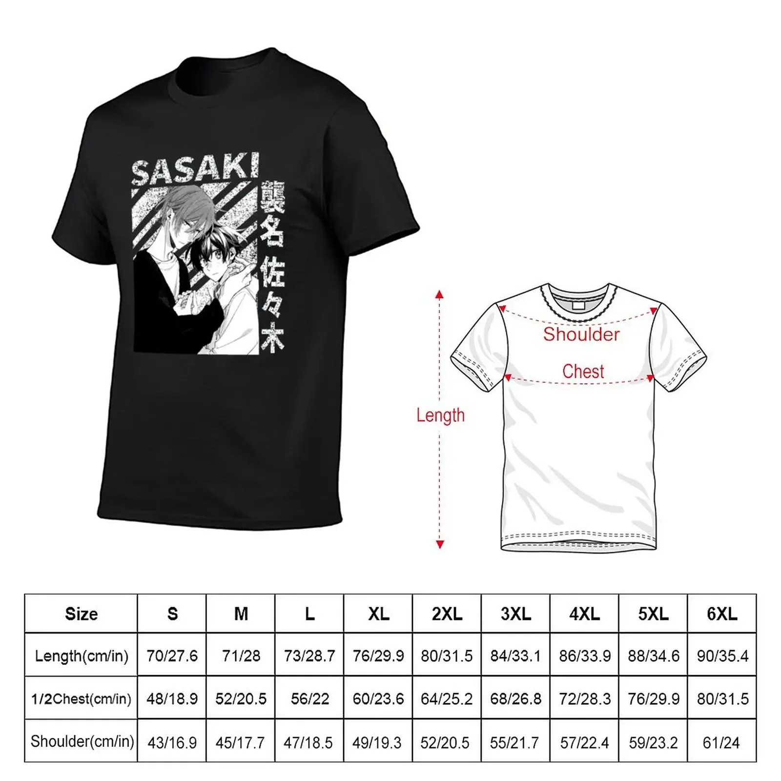 Фото Футболка Sasaki Shuum and Miyano Yoshikazu - Sasaki to Miyano - Sasaki and Miyano Мужская футболка оверсайз черного цвета №2