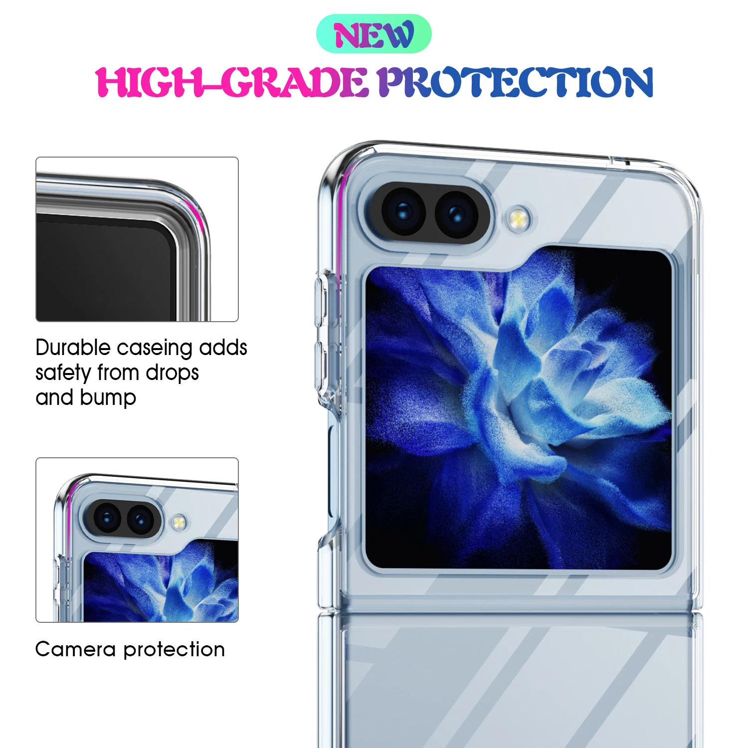 Coque de téléphone en acrylique rigide, étui rigide antichoc pour Samsung Galaxy Z Flip 3 4 5 5G Flip5 ZFlip5_voghion.com