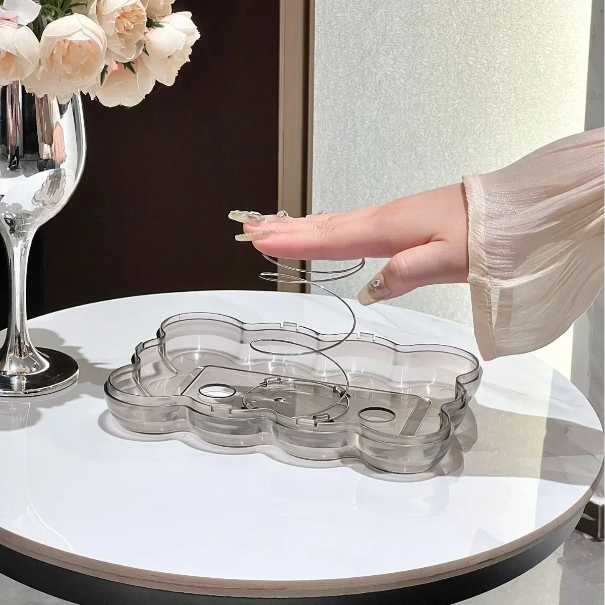 Nordic Light Luxury High-looking Tissue Box Home Living Room Coffee Table Tissue Storage Box Creative Transparent Tissue Box 6