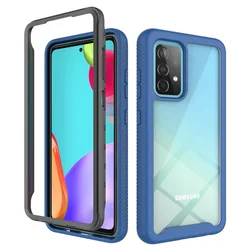 Sky Series Heavy Duty 2in1 Shockproof Phone Case - TPU/PC Hybrid Protective Cover - Galaxy A22 5G (Dark Blue)