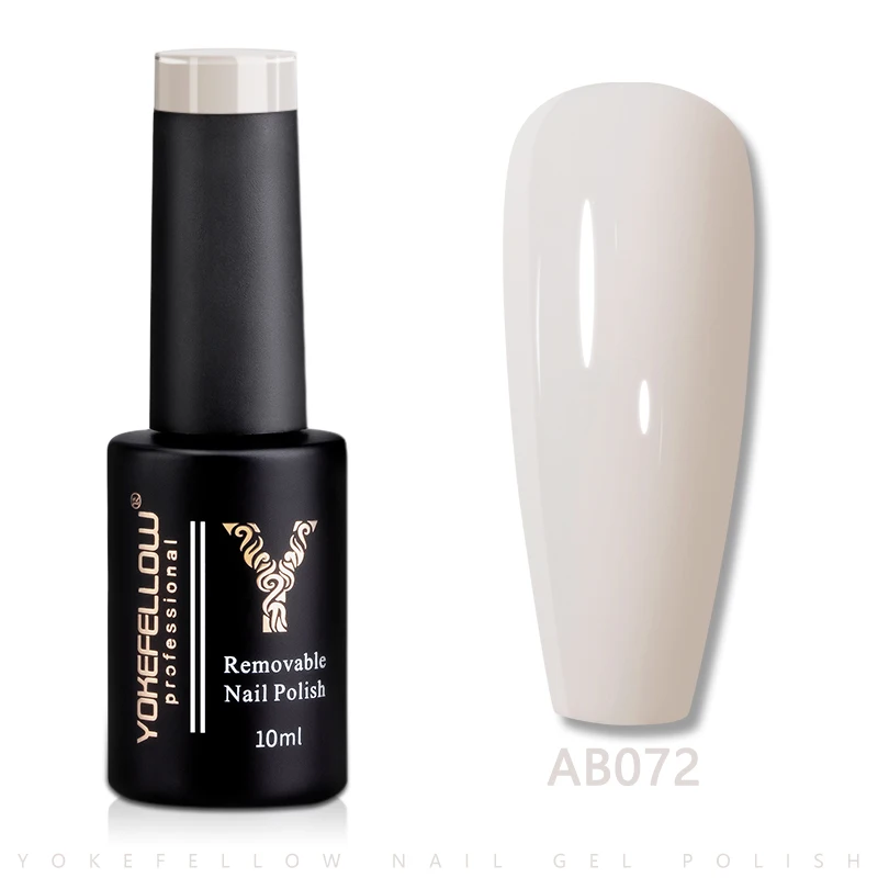

YOKEFELLOW UV LED Gel Nail Polish Pink AB072 10ML Professional Semi-permanent Gel Varnishes for Nails