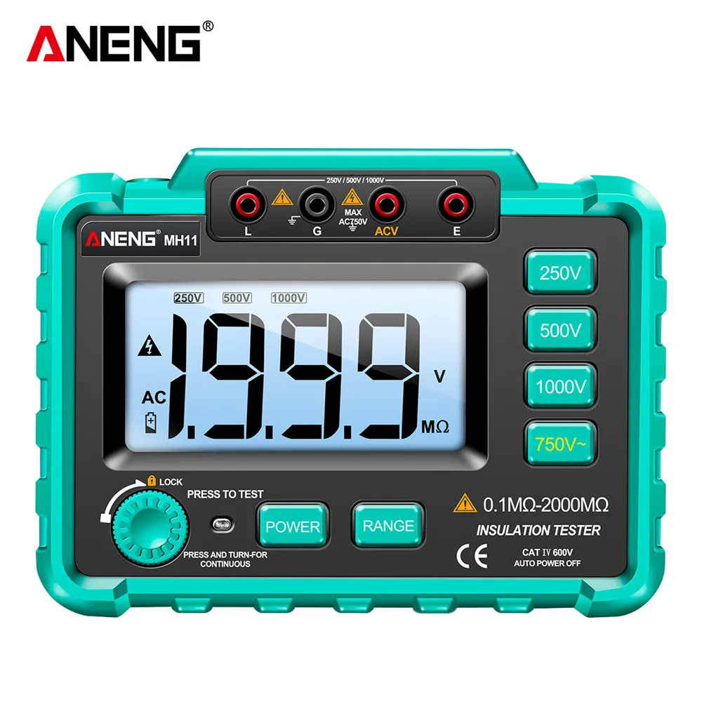 

ANENG MH11 MH10 Digital Megohmmeter Insulation Earth Resistance Tester Ohm Voltage Tester Megohmmeter Megger Meter