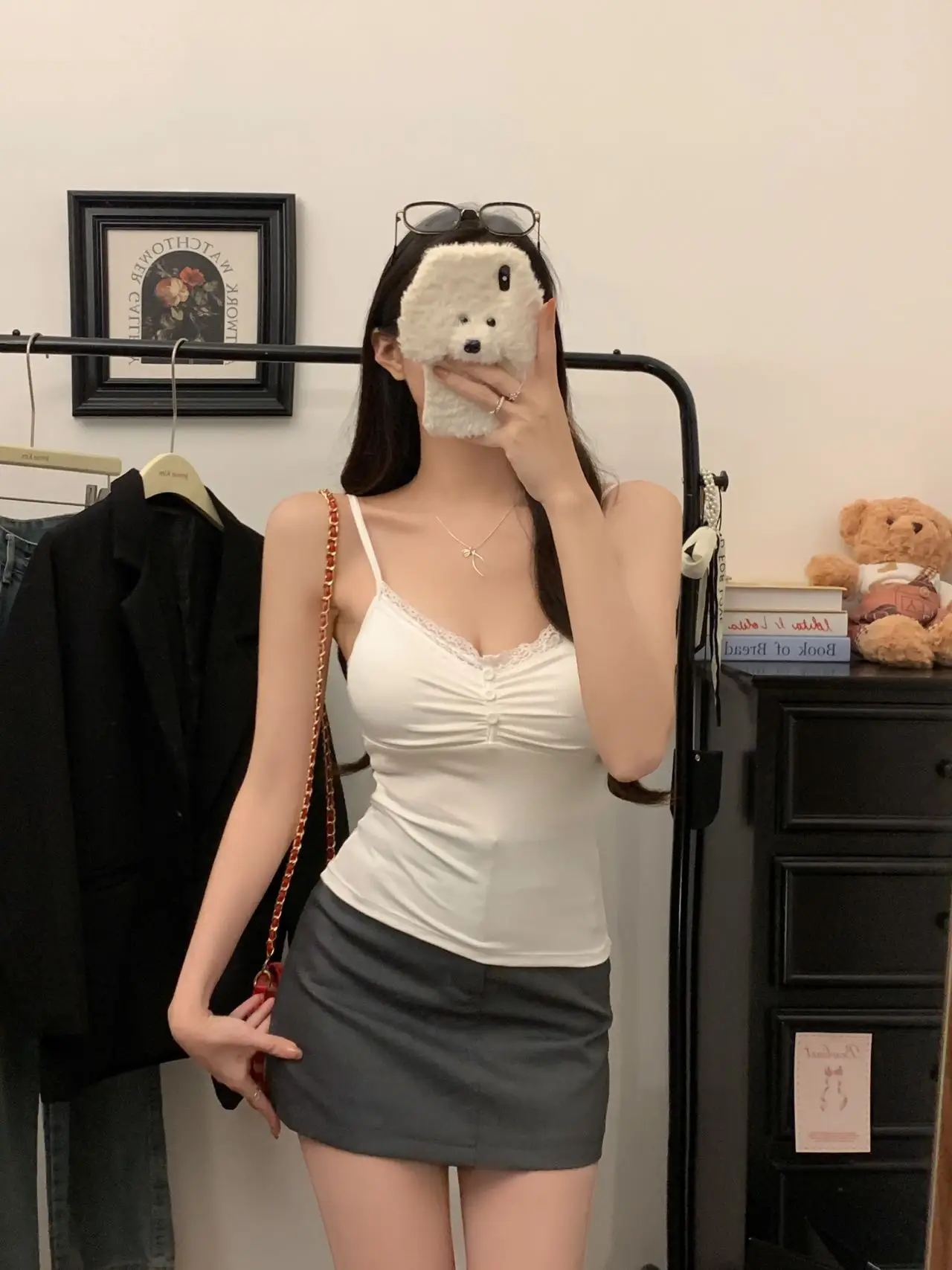 Women's White Lace Padded Crop Top