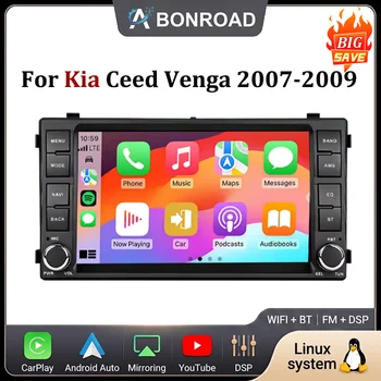 Estéreo para coche Linux de 7 pulgadas, 2 Din, CarPlay inalámbrico, Android Auto para KIA CEED 2007 2008 2009, GPS Navi SWC DSP FM, Bluetooth, Multimedia, pantalla táctil IPS 1