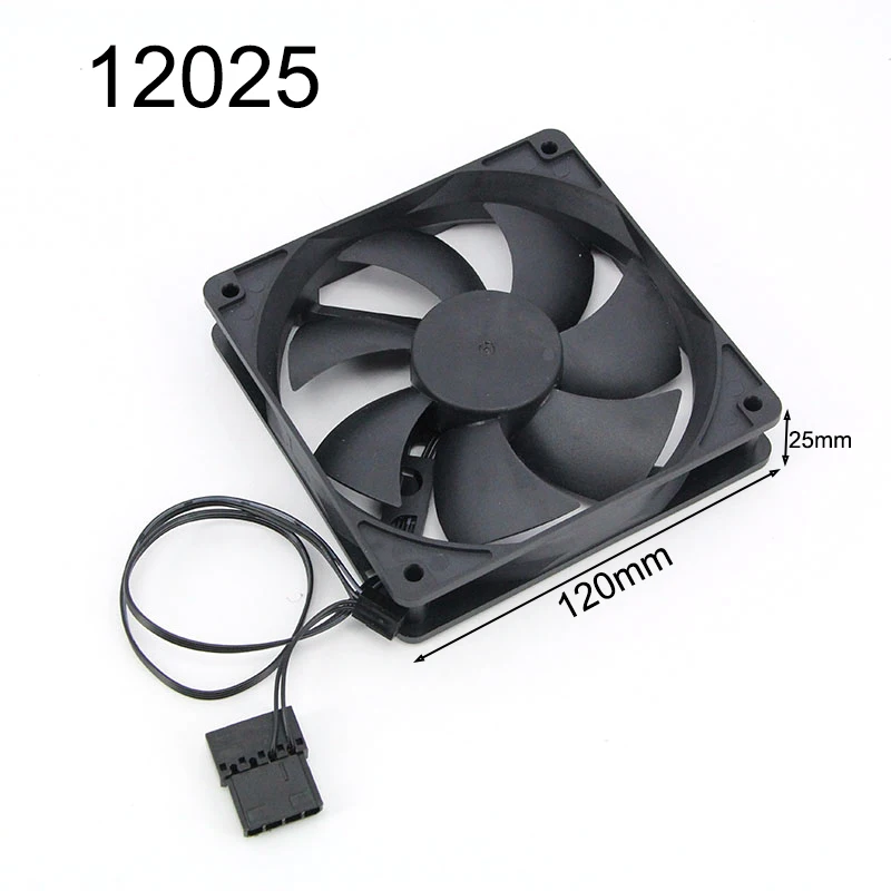 12cm DC 12v Large 3pin 4pin Brushless Computer Cooling Fan 1 120mmx25mm PC Fans Heatsink Radiator For PC Case GPU CPU Cooler