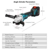 Brushless Angle grinder rechargeable battery powered 4 speeds Electric Grinding machine Cutting Machine For Makita 18V Battery 6