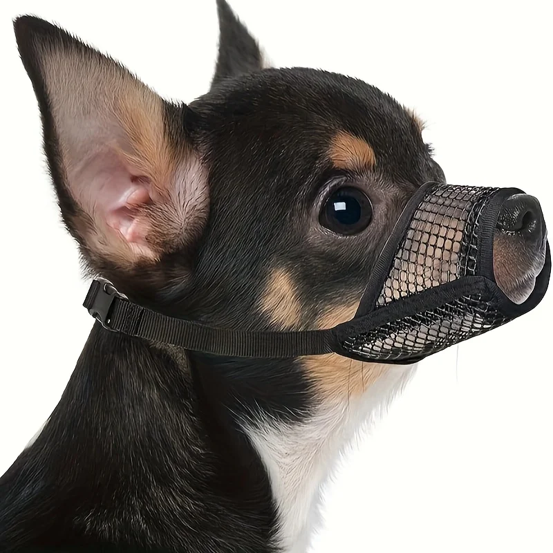 Mesh Muzzle For Short Snout And Small Medium Dogs Anti-Biting, Focus On Brachycephalic Dogs Like Chihuahua Pomeranian