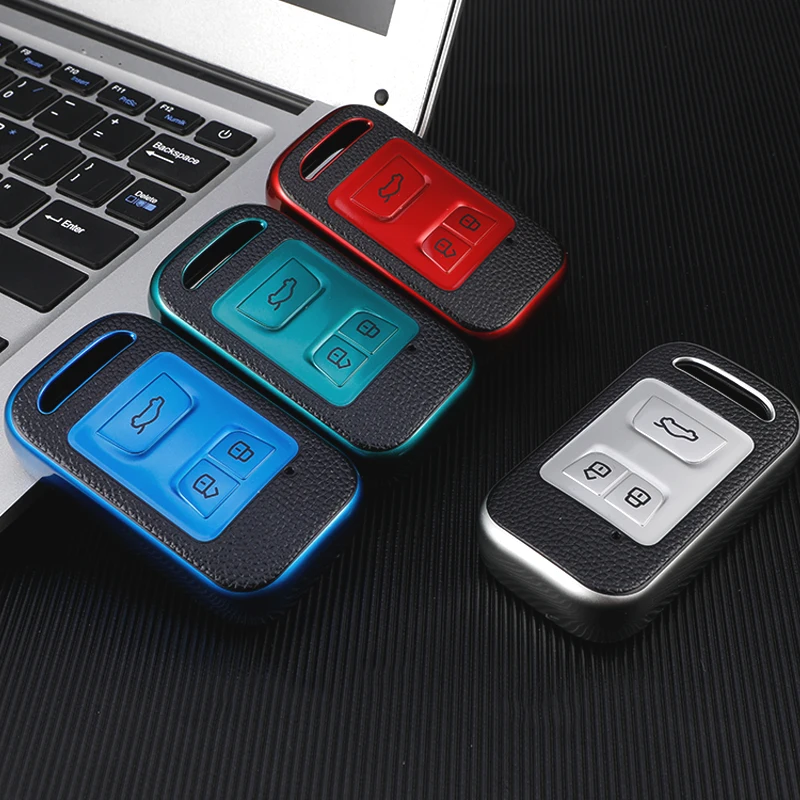 Leather TPU Car Smart Key Case Cover Bag Shell Holder Keychain for Chery Arrizo Tiggo 3 5X 4 8 Glx 7 Key Case Key Case Cover Car Key Shell Remote Control Case Cover Flip Key Fob Shell