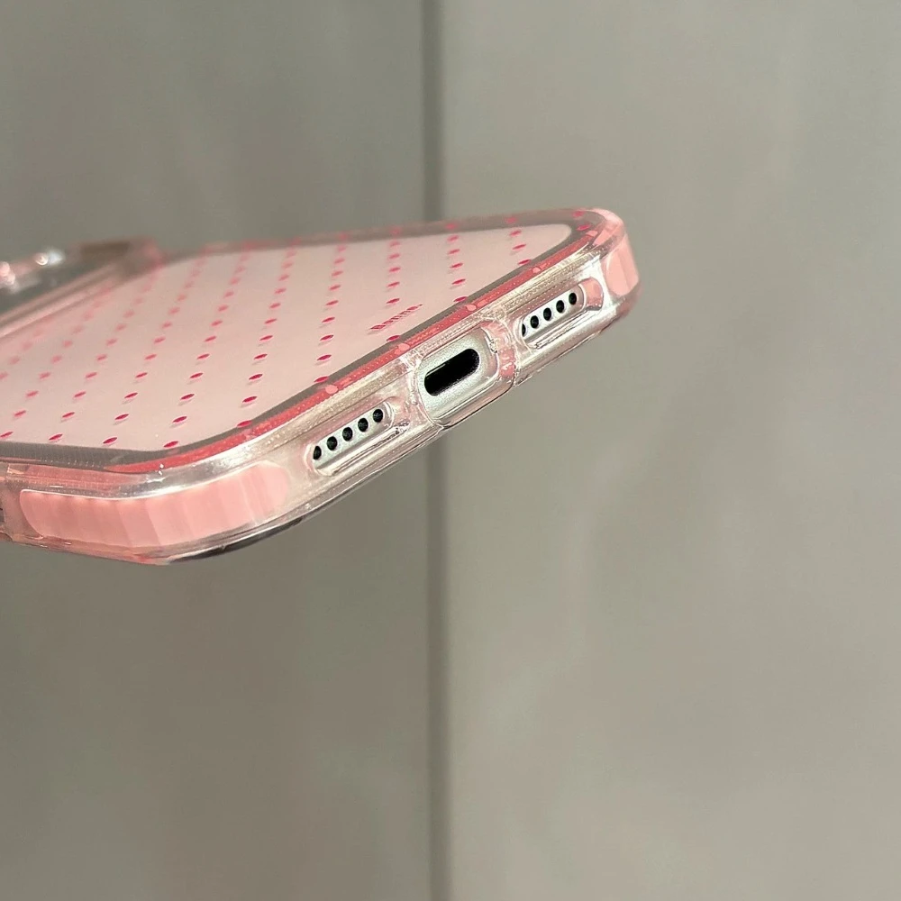 Polka Dot Pattern Clear Case with Colorful Edges - Shockproof and All-Inclusive TPU Soft Cover