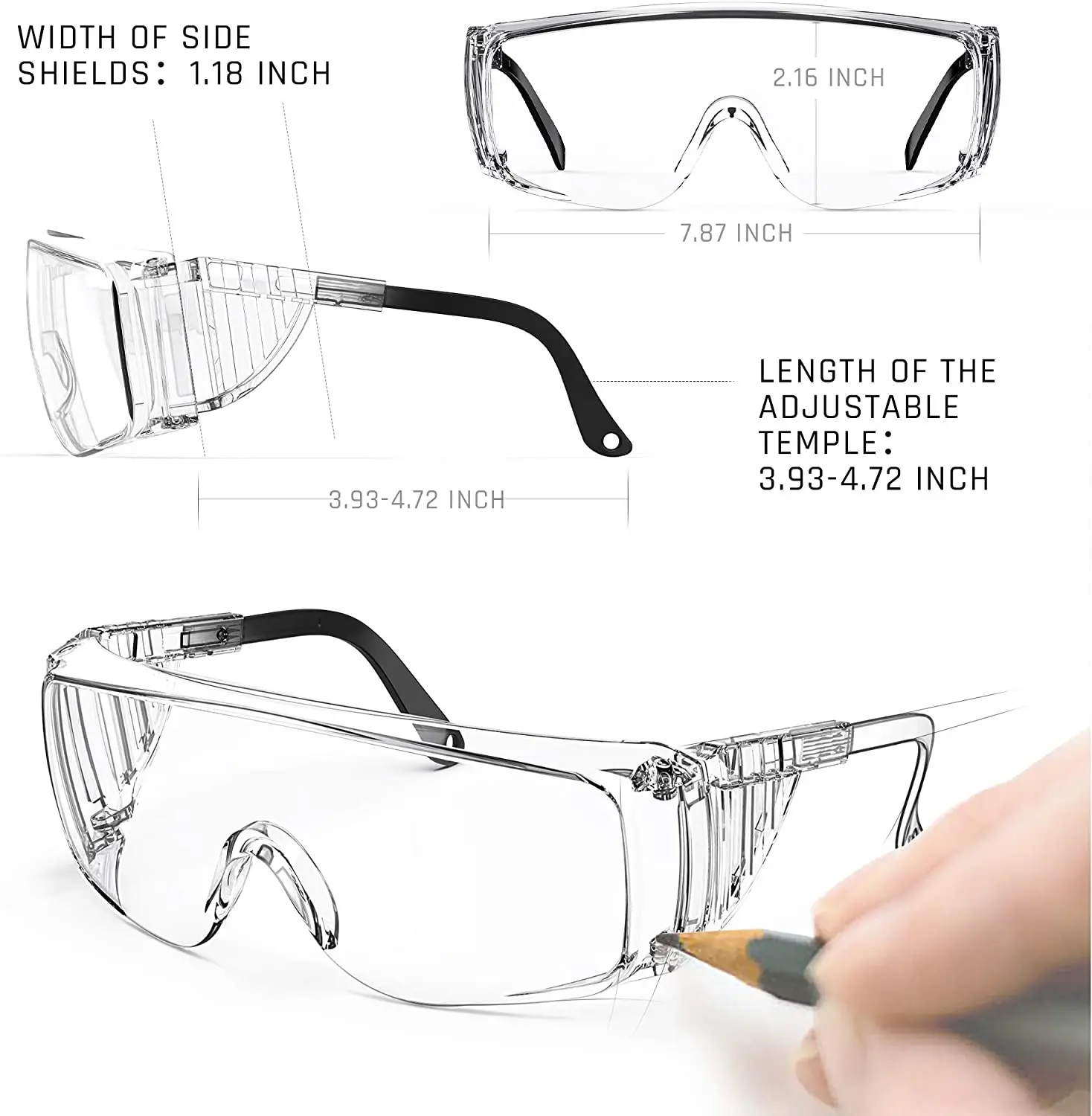 Trois paires de lunettes protection écran anti-lumière bleue, disposées en éventail sur fond clair.