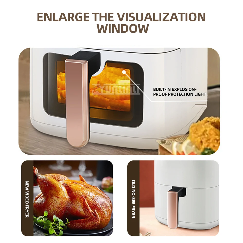 14.6L Intelligent Air Fryers Household Electric Fryer with Viewable Window Touch Screen 3