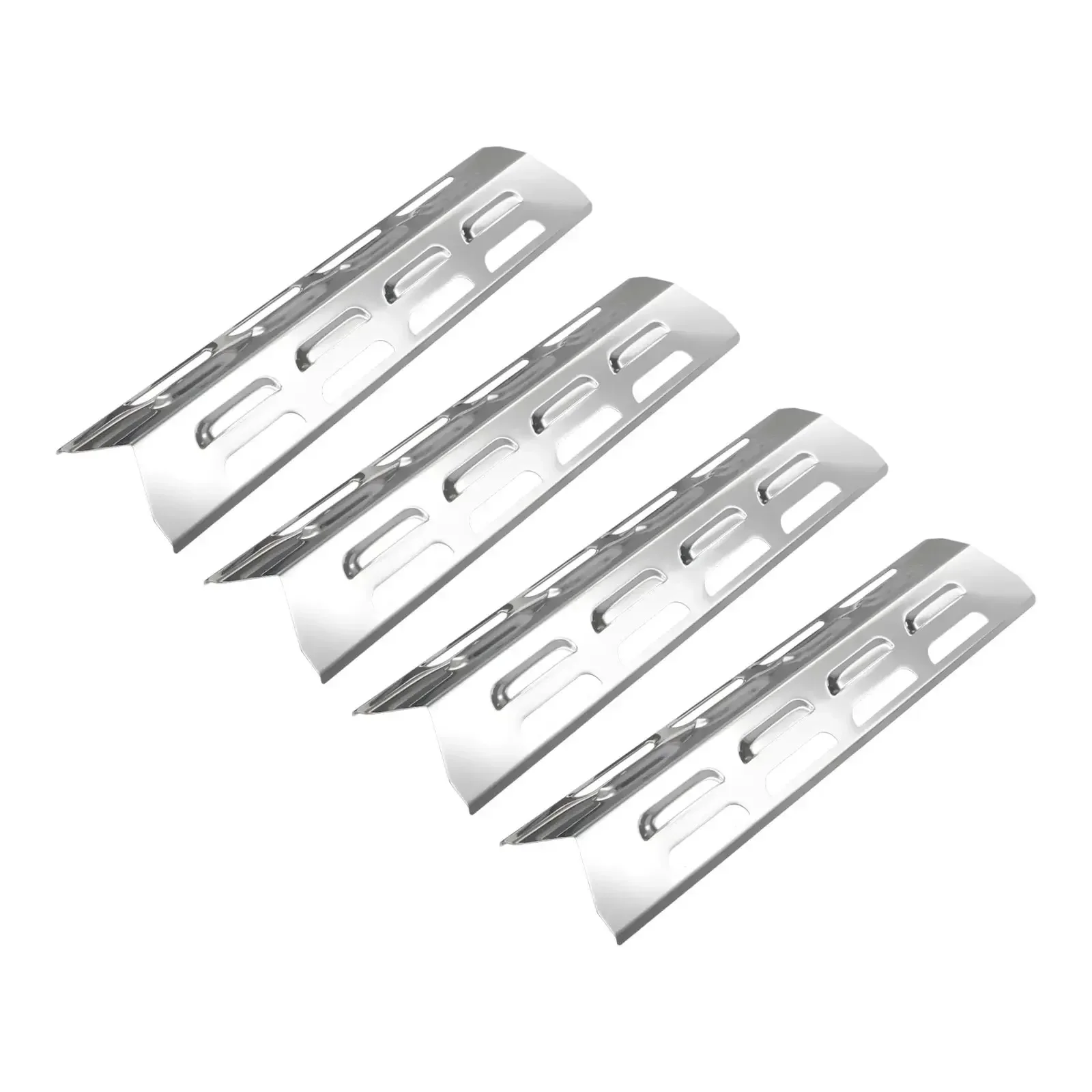 4 Pieces Stainless Steel Heat Plate Shield Universal Heat Tent For Burner Cover Flame Tamers Replacement For Gas Grill