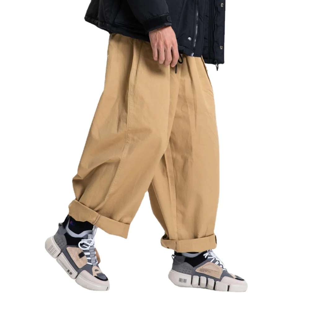 Mens Pants Spring Casual Japanese Loose Wide-leg Pants Solid Color Cargo for Men and Women Streetwear Ropa De Hombre casual pants