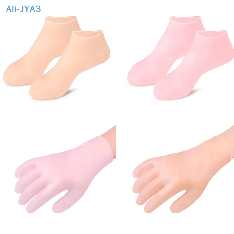 

1 пара носков для ухода за ногами, Домашнее использование в спа, силиконовые Увлажняющие гелевые носки для пятки, треснувшие ступни, детские перчатки против трещин