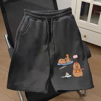 2025 American Ins Style Capibala Printed New Fun Drawstring Shorts For Women's Street Fashion Brand Five Quarter Pants 1
