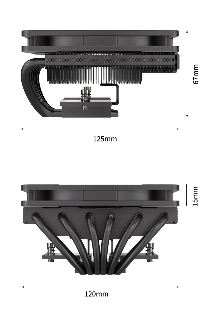 TE-67 CPU Cooler 67mm Low Profile ITX ATX Case Air Cooling Radiator for AM5 AM4