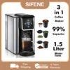 SIFENE 3-in-1 Single Serve Coffee Maker for K-pods, Ground Coffee, and Loose Leaf Tea, Custom Temperature and Strength Control 1