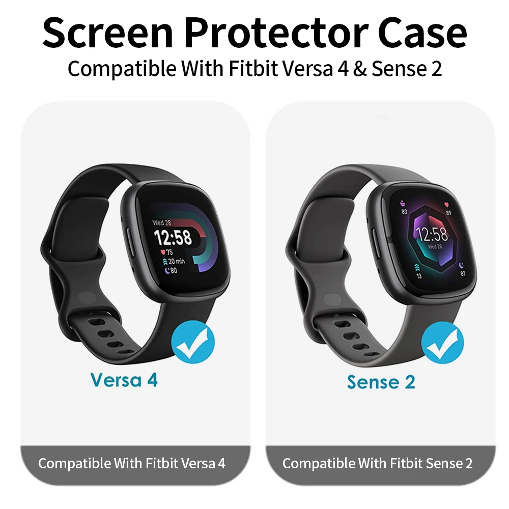 Sense Fitbit Watch fitbit Versa 3 sense 2 Waterproof Case With Screen Protector Hard Pc Cover