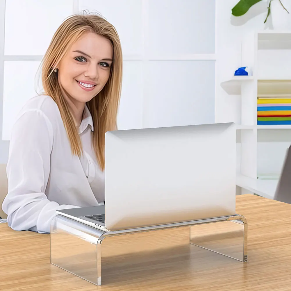 Acrylic Monitor Stand Laptop Stand Riser Desk Laptop/PC/Multimedia Monitor Stand Clear Computer Monitor Stand for Home Office