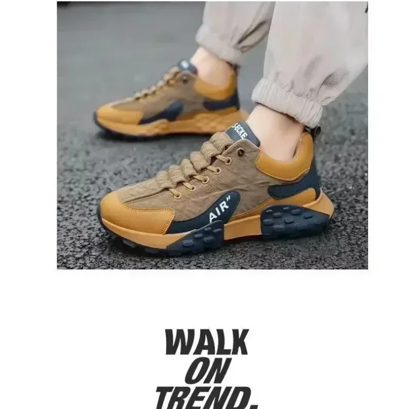 / Stylish Men's Vulcanize Shoes for Leisure and Running in 2025/ Thick-Soled Casual Sneakers/ - 5
