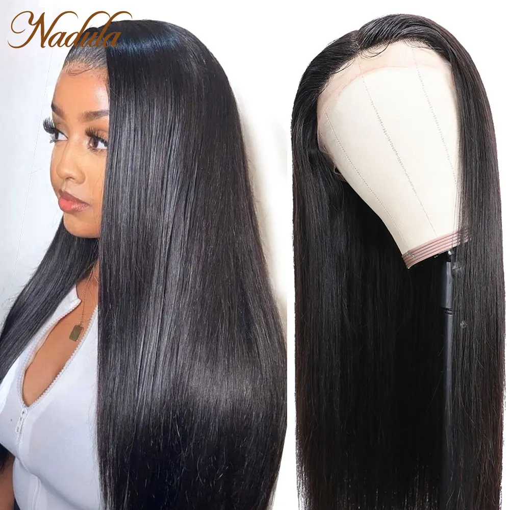 Nadula Hair 28inch Straight Lace Front Human Hair Wigs For Women 13x4 Inch Straight Hair Lace Front Wig Pre-Plucked Hairline