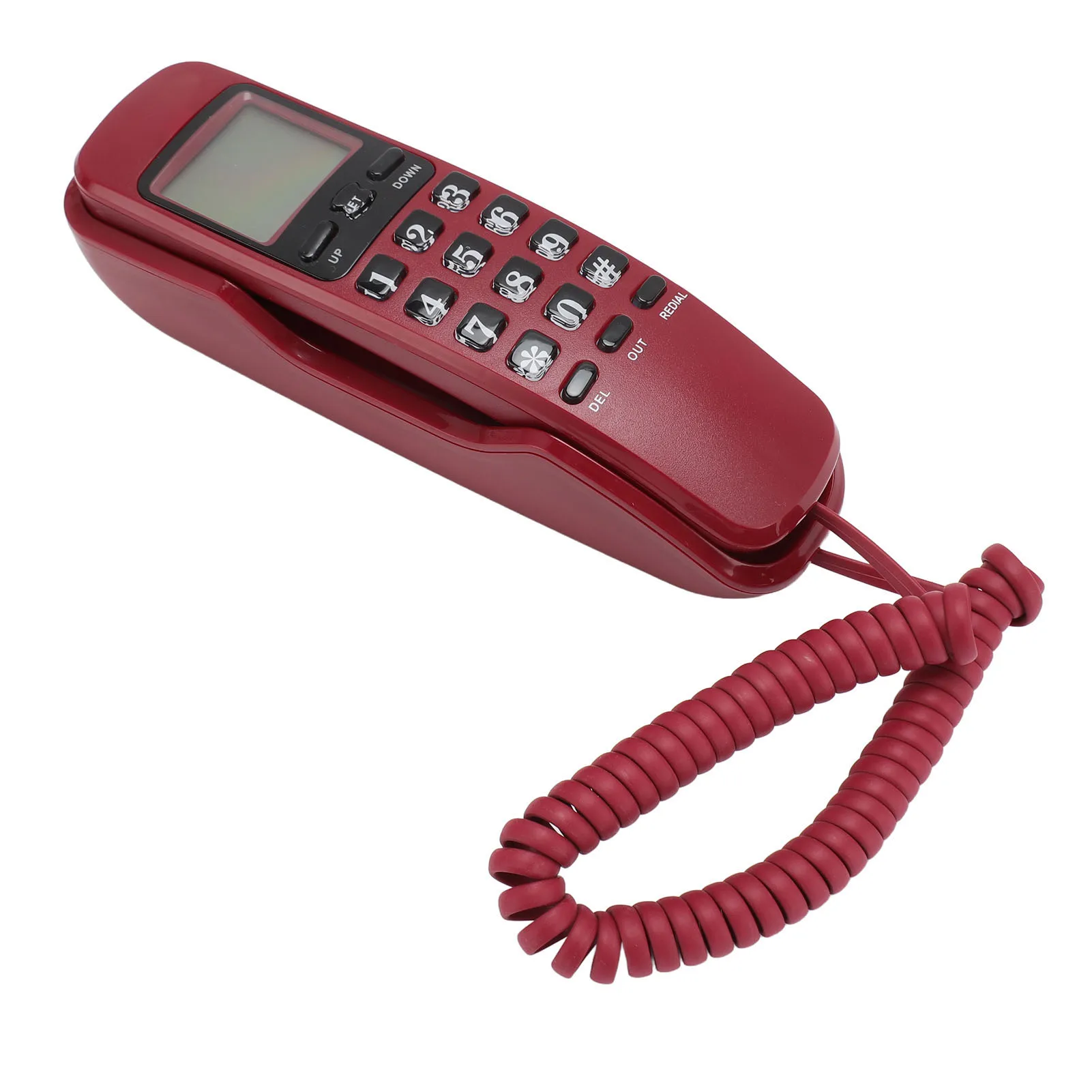 Description Picture 4 of itemWall Mounted Corded Telephone with Caller ID Display Landline Phone Desktop Wired Fixed Phone for Home Hotel Office Red
