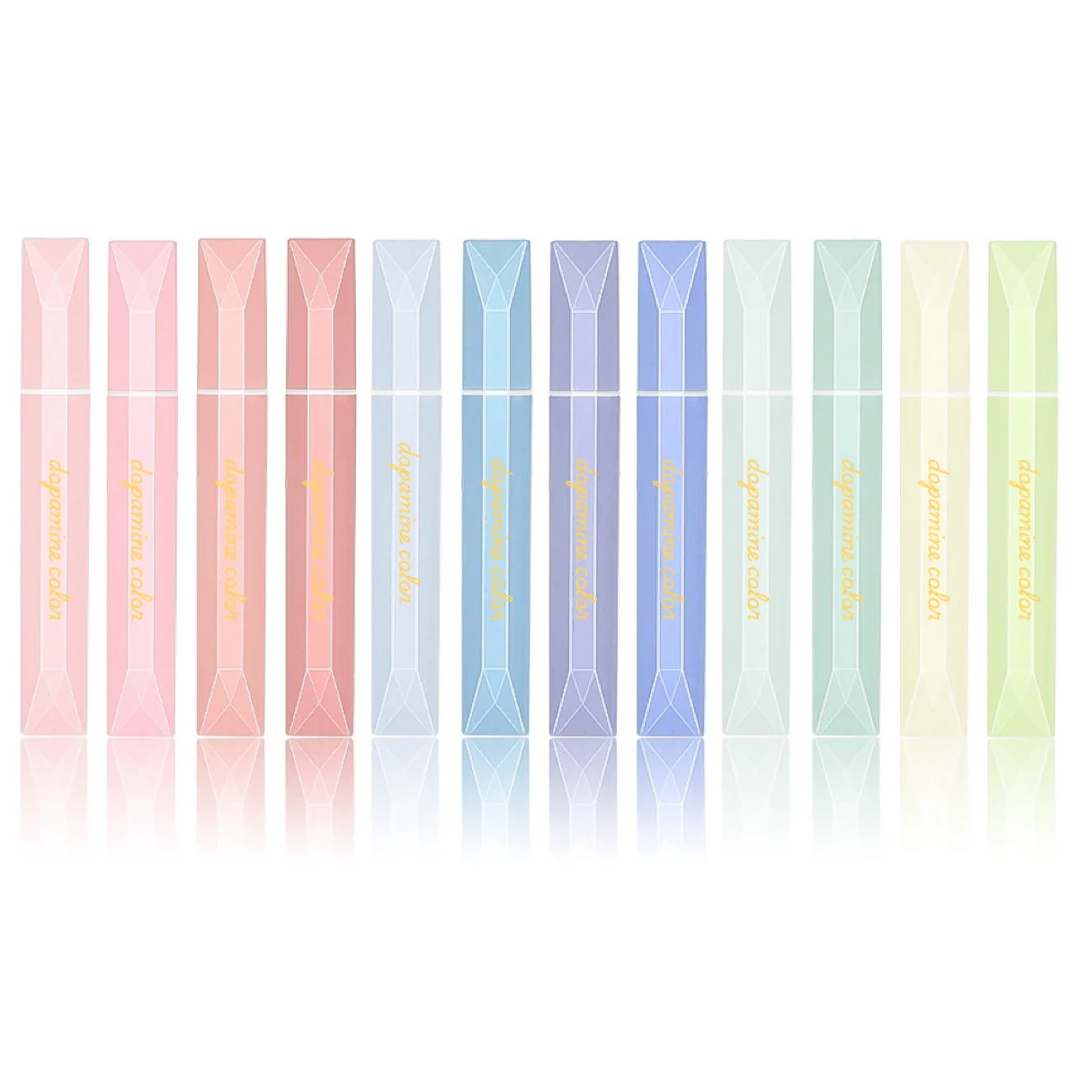 Quadrilateral Highlighter pens-Vibrant Random Colors, Smear-Proof Markers for Students & Office Use 12pcs highlighter pen