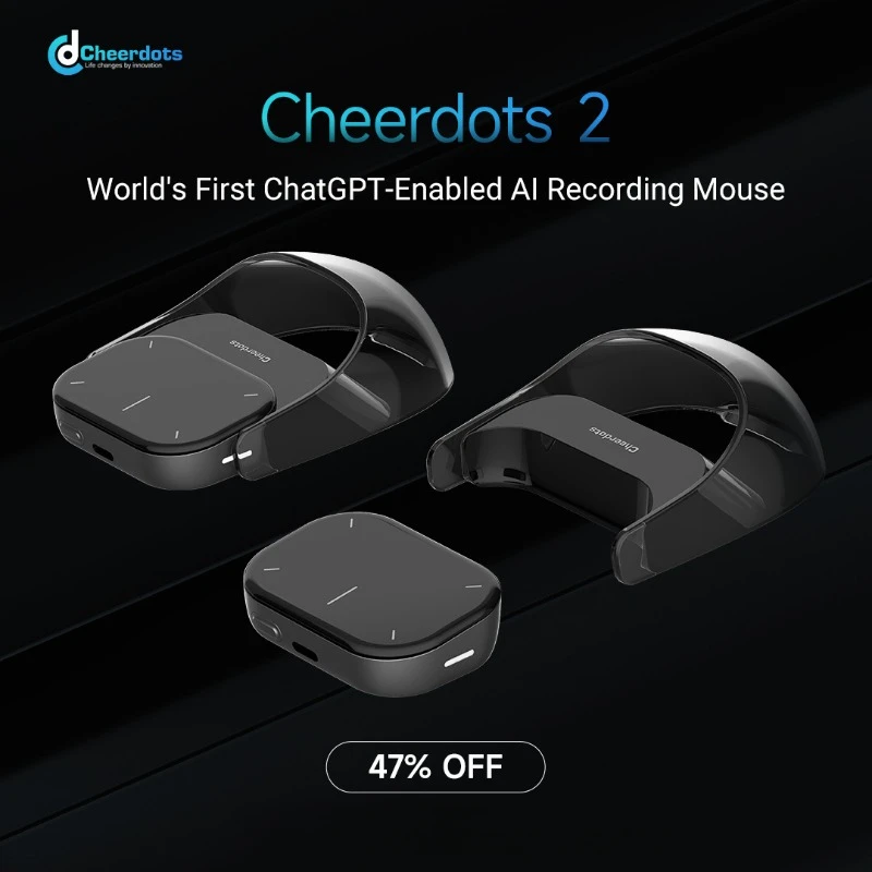Detachable Air Mouse Wireless Touchpad Laser Cheerdots 2 All-in-one AI Recording ChatGPT Mobile Presenter Remote Control Custom