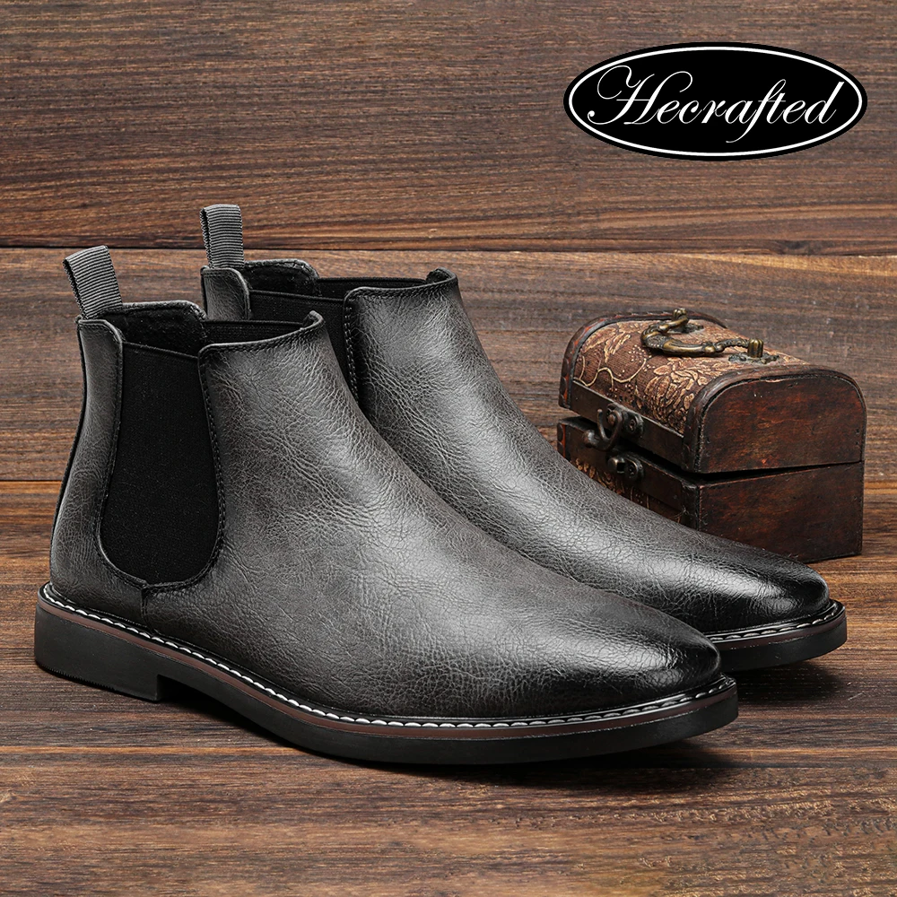 Chelsea Boots Classic Brand Fashion Comfortable Men Leather Boots #KD5241