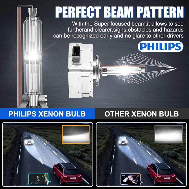 Philips D1S D2S D3S D4S Xenon Standard 12V 35W Original XenStart HID Head Light Car Bulb Auto Genuine Lamp ECE Germany, 1x 2