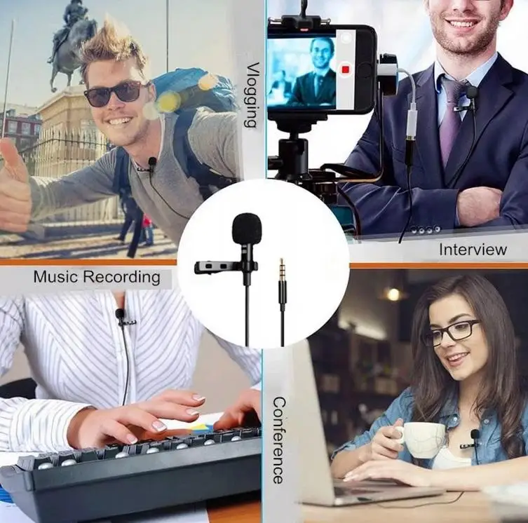 lavalier microphone Universal Mini Microphone For Ios / Type-c / 3.5mm Noise-canceling Recording  Microphone For Iphone Huawei karaoke microphone Microphones