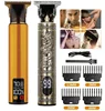 T9 Rechargeble Hair Trimmer LCD Electric Clipper Oil Shaving Head Pusher Carving Beard Shaver for Men Care 1