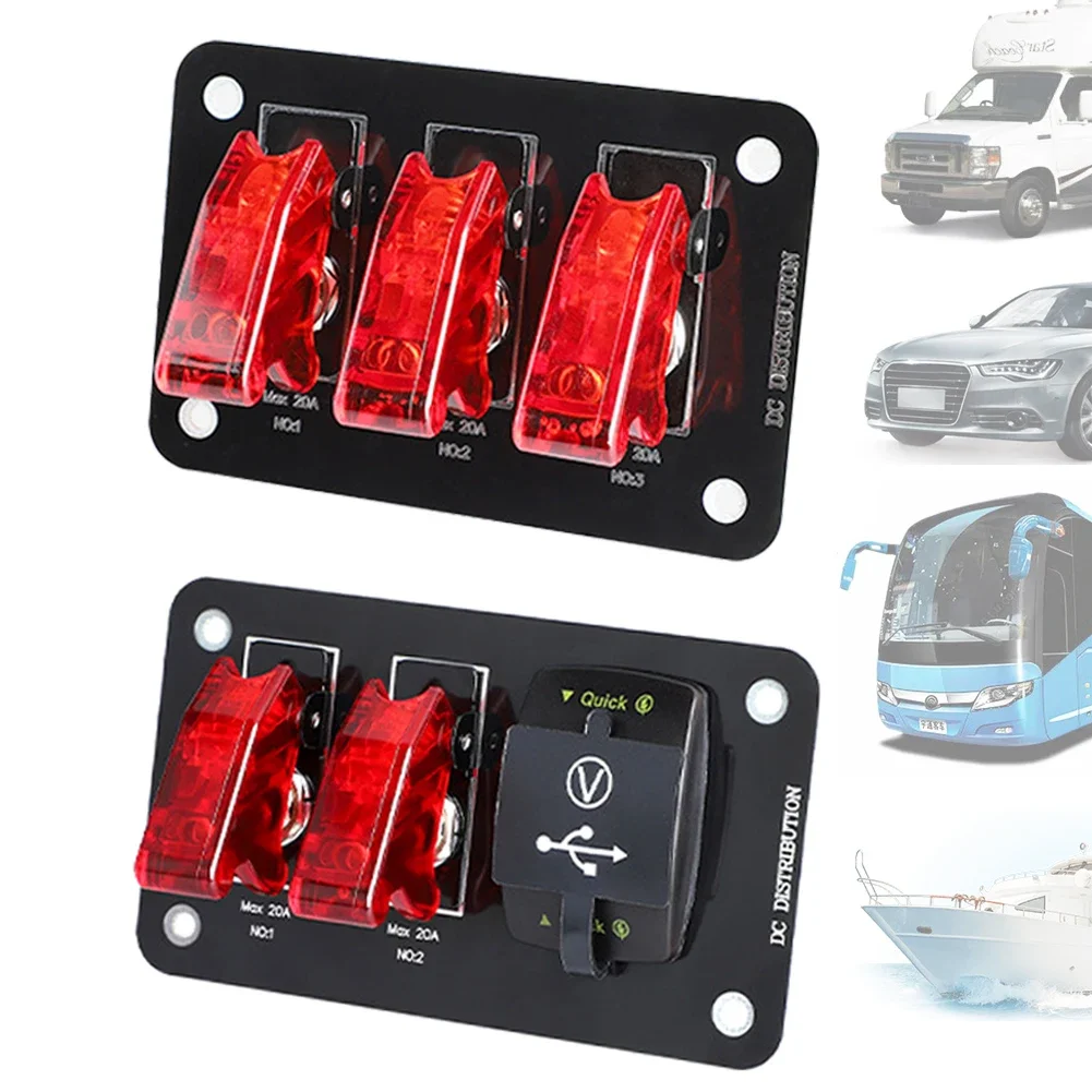 

Автомобильный 3-х клавишный переключатель повышенной прочности QC3.0 USB 36 Вт двойной QC 12V20A крышка вкл/выкл 2-контактный автомобильный морской катер RV дом