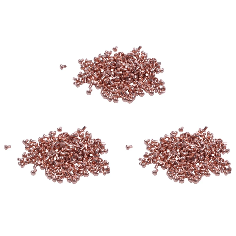 

600 Pcs 5/64 X 1/8 Inch Round Head Copper Solid Rivets Fasteners