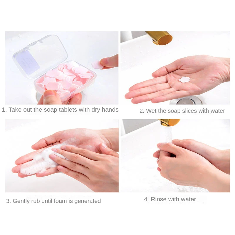 Portable Mini Strawberry Paper Soap Disposable Hand Washing Scented Soap Papers Hand Care Cleaning Soaps Bath Travel Supplies images - 6