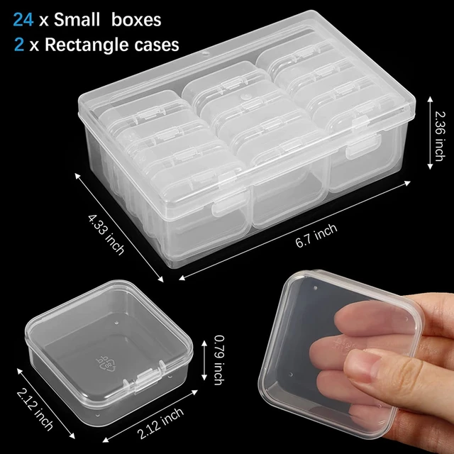 24 Pcs Small Bead Organizer Bead Case Storage Organizer Diamond Art  Containers Accessory Storage With 2 Pcs Hinged Lid - AliExpress
