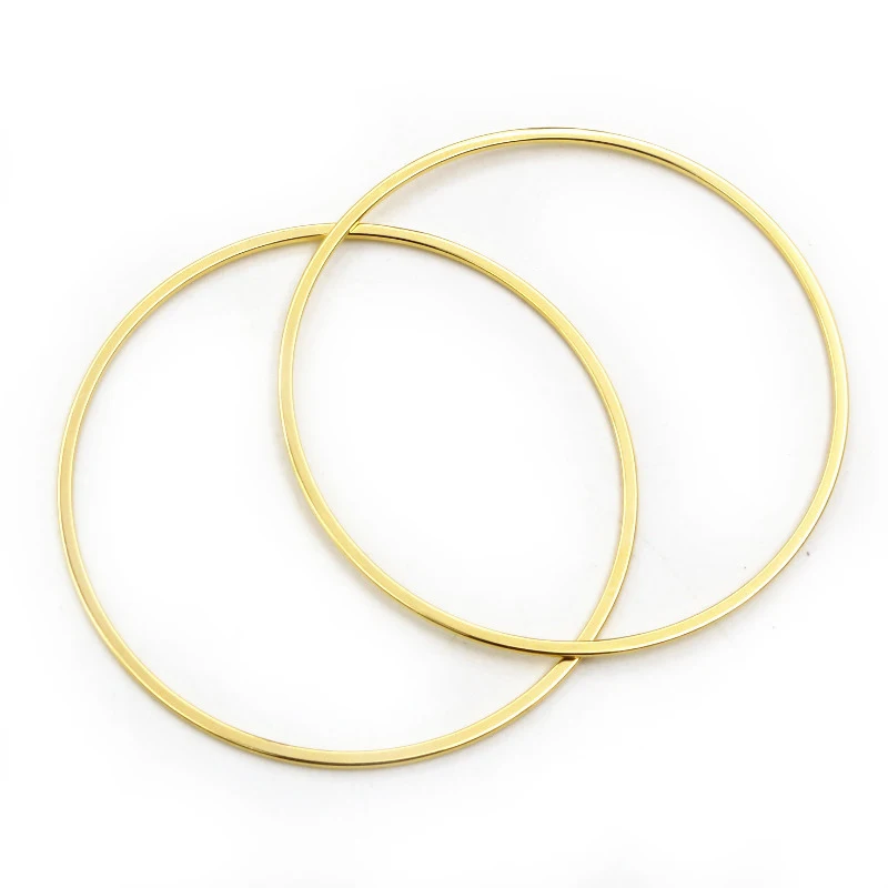 Earring Findings 20pcs 15/20/25/30/35/40mm 316 Stainless Steel Gold Plated Big Circle Ear Wire Hoops Pendant DIY Jewelry