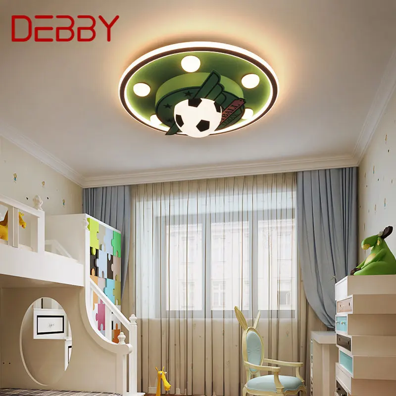 

Современная потолочная Светодиодная лампа DEBBY, 3 цвета, креативный мультяшный футбольный декор, Детский Светильник для дома, детской спальни