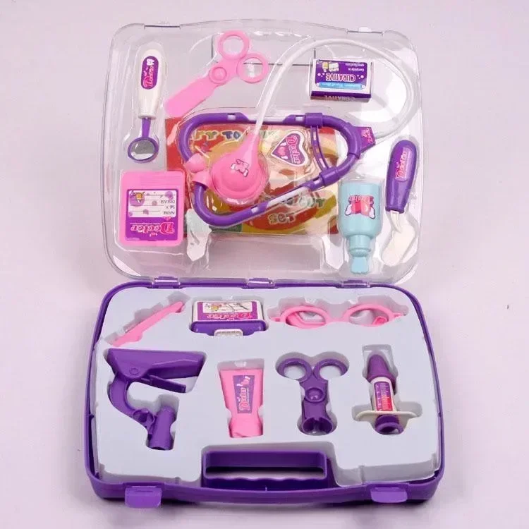 14pcs/set Child Kids Simulation Doctor Play Set Play House Toy Nurse Medicine Plastic Toolkit Box Pretend Game Gift