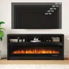 Fireplace TV Stand for TVs Up to 75" TV with 60" Electric Fireplace, with Open Shelve Storage,65 inch TV Stand 4