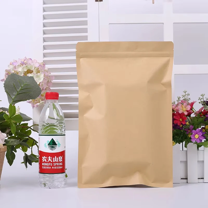 Kraft Paper Foil-Lined Zip Lock Heat Seal Bags