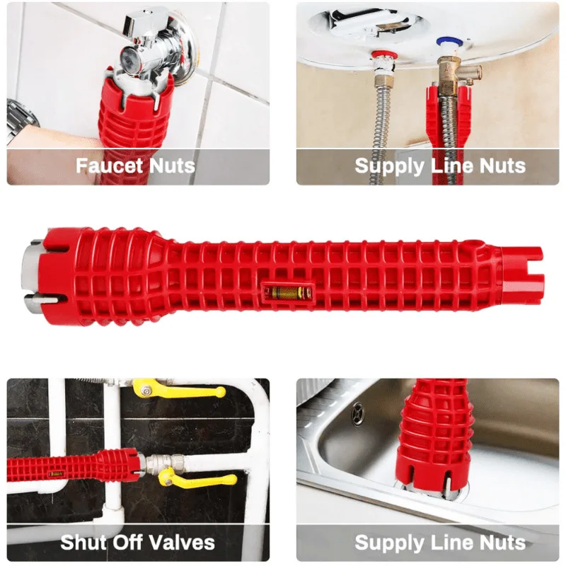8 In 1 Multifunctional Sink Wrench Water Pipe Faucet Bathroom Installation Special Plumbing Water Heater Spanner Repair Tool 4
